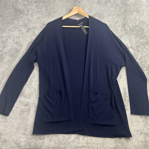 Eileen Fisher Sweater Womens Medium Cardigan Open Front Wool Silk Cashmere Blend - Picture 1 of 12